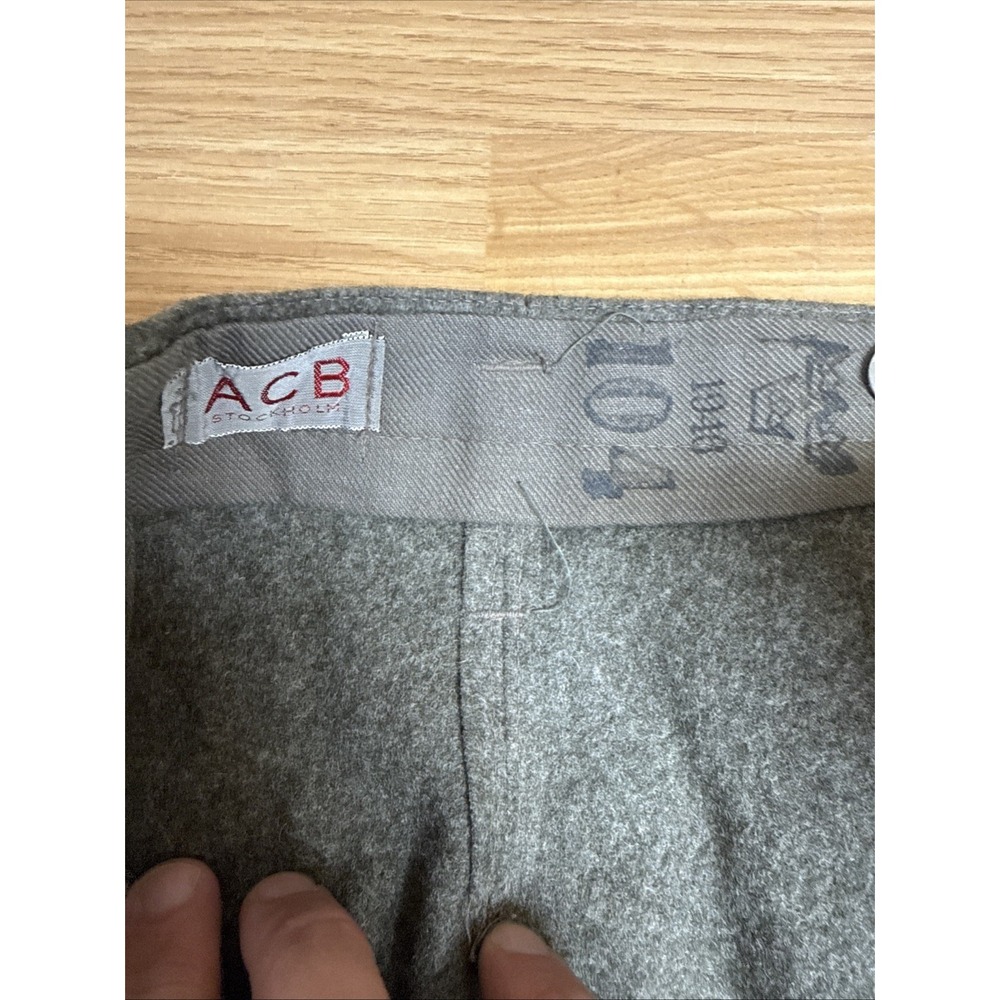 Vintage M39 WW2 40s 1946 Swedish Army Gray Wool Cargo Trousers Pants 34x33 - Picture 4 of 11